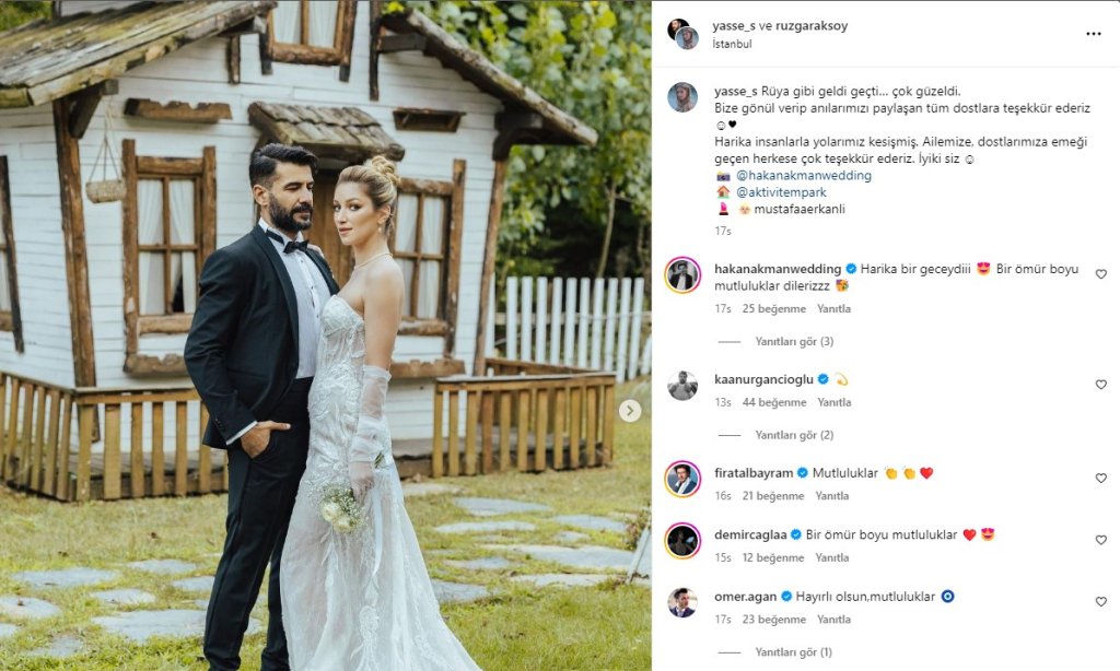 Oyuncu Rüzgar Aksoy evlendi: Sevgilisi güzelliğiyle rekor beğeni aldı! Çift  düğünde köpeklerine öyle bir şey yaptı ki… - Medyabar